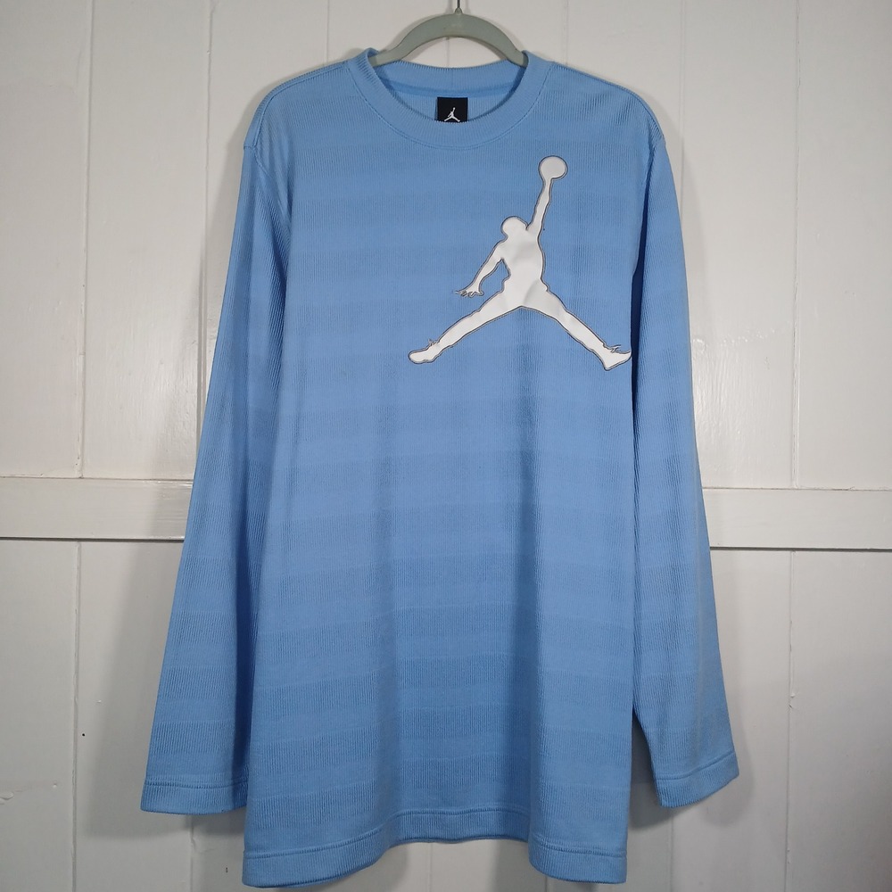 Jordan Light Blue Long Sleeve Tee with White Jumpman